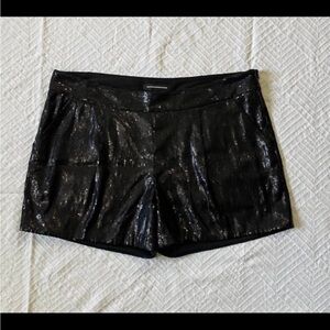 Express Black Sequin High Waist Shorts